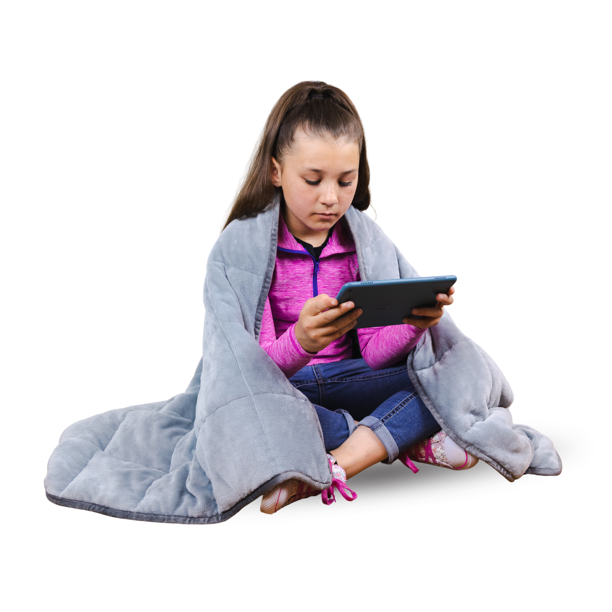 Soft Fleece Weighted 10lb Medium Sensory Blanket for Kids, 65x45” by Bouncyband®