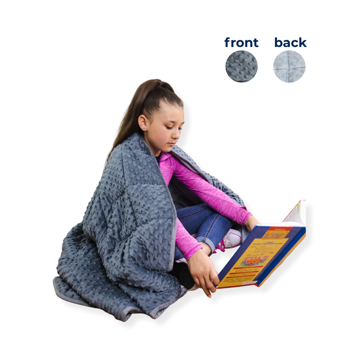 Soft Fleece Weighted 10lb Medium Sensory Blanket for Kids, 65x45” by Bouncyband®