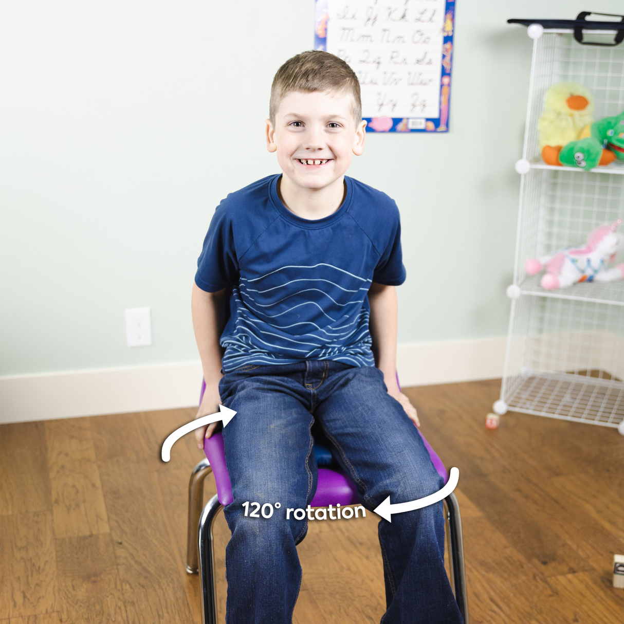 Sit & Twist Active Seat Cushion for Elementary/Middle/High School Kids by Bouncyband®