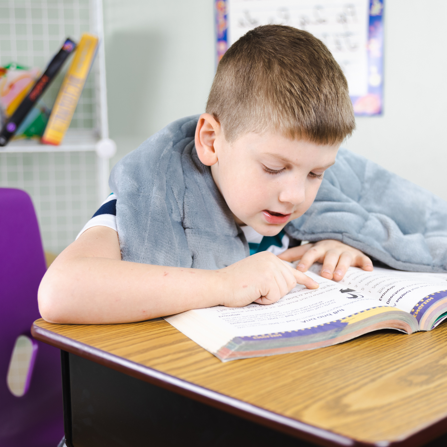 Sensory Weighted Dual Texture Shoulder Wrap for Kids, 40x12" by Bouncyband®