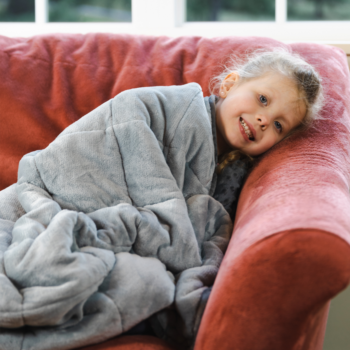Soft Fleece Weighted 10lb Medium Sensory Blanket for Kids, 65x45” by Bouncyband®