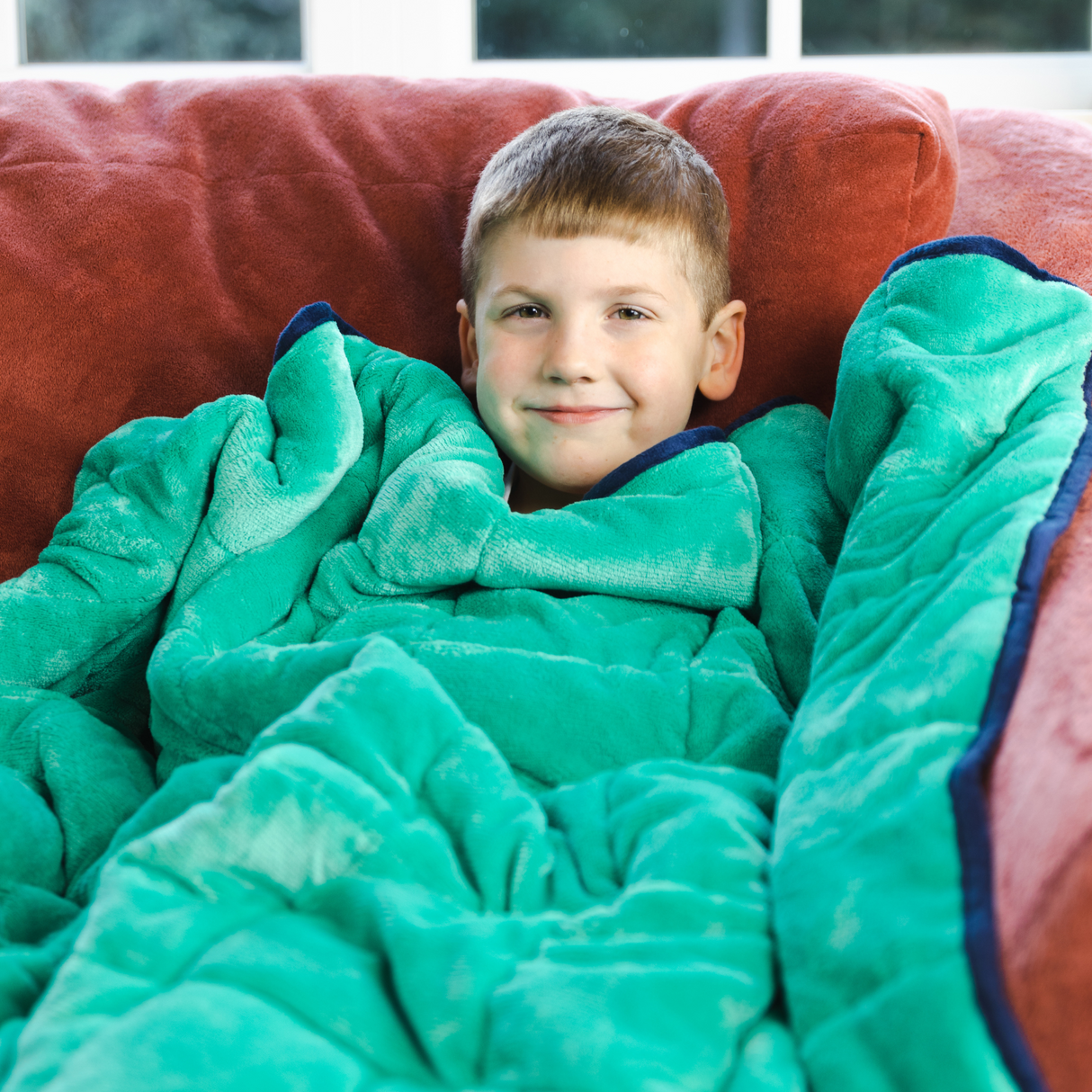 Soft Fleece Weighted 7lb Small Sensory Blanket for Kids, 56x36" by Bouncyband®
