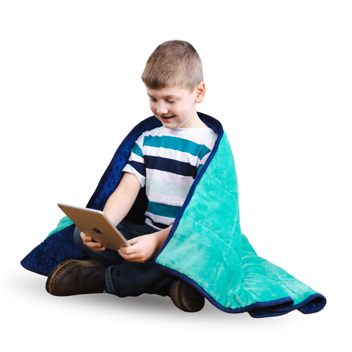 Soft Fleece Weighted 7lb Small Sensory Blanket for Kids, 56x36" by Bouncyband®