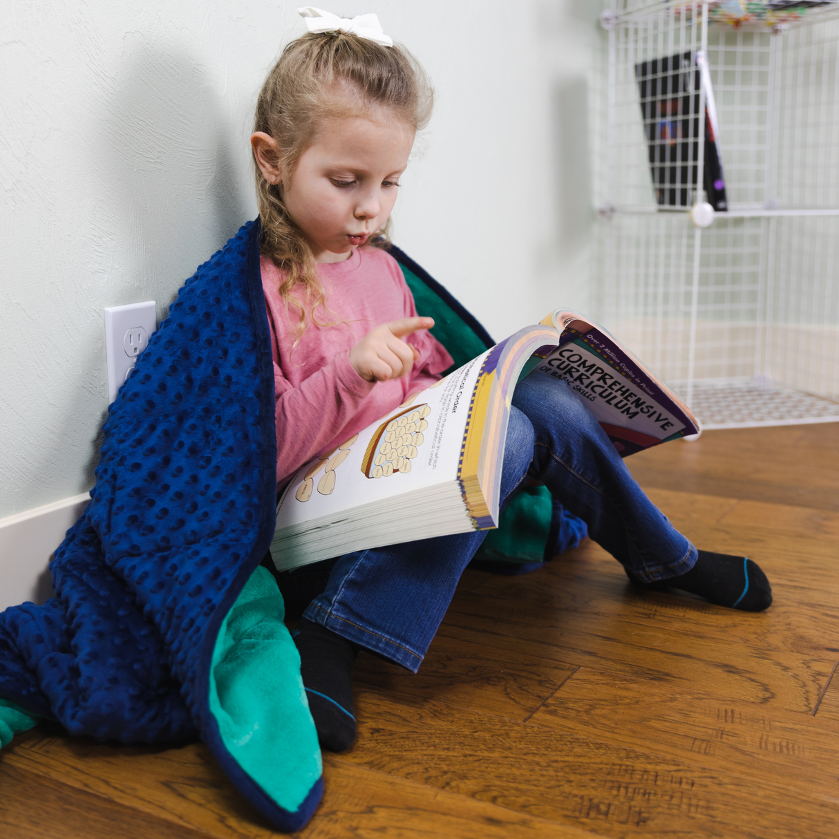 Soft Fleece Weighted 7lb Small Sensory Blanket for Kids, 56x36" by Bouncyband®