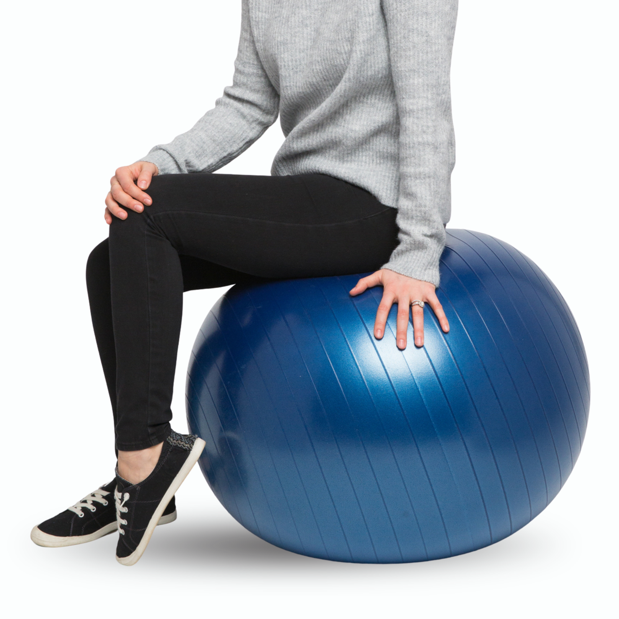 Balance Ball Chair 65cm Non-Rolling for High School Kids by Bouncyband®