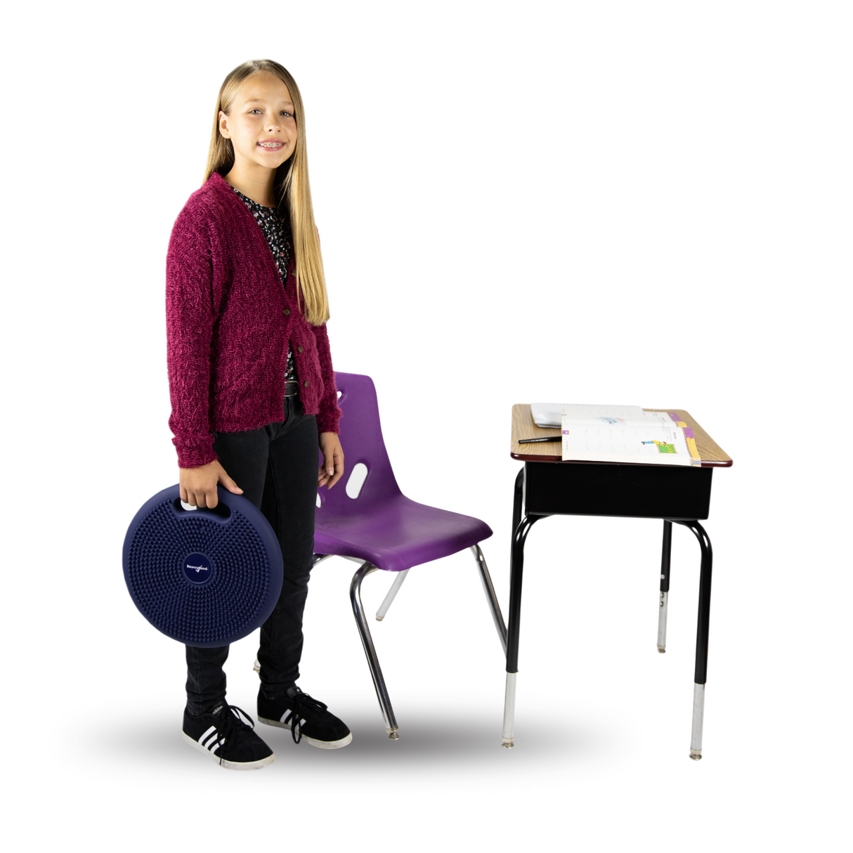 Wiggle Seat Big Portable Sensory Chair Cushion for Elementary/Middle/High School Kids by Bouncyband®