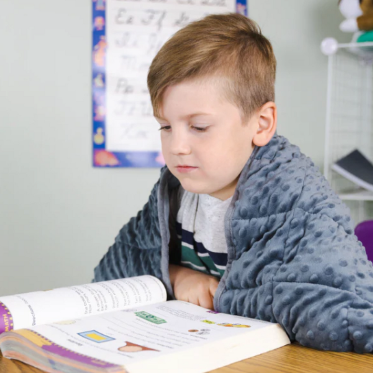 Sensory Weighted Dual Texture Shoulder Wrap for Kids, 40x12" by Bouncyband®