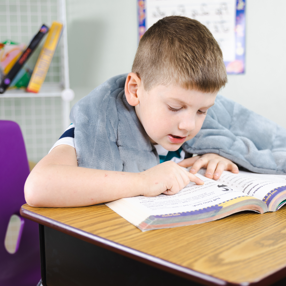 Sensory Weighted Dual Texture Shoulder Wrap for Kids, 40x12" by Bouncyband®