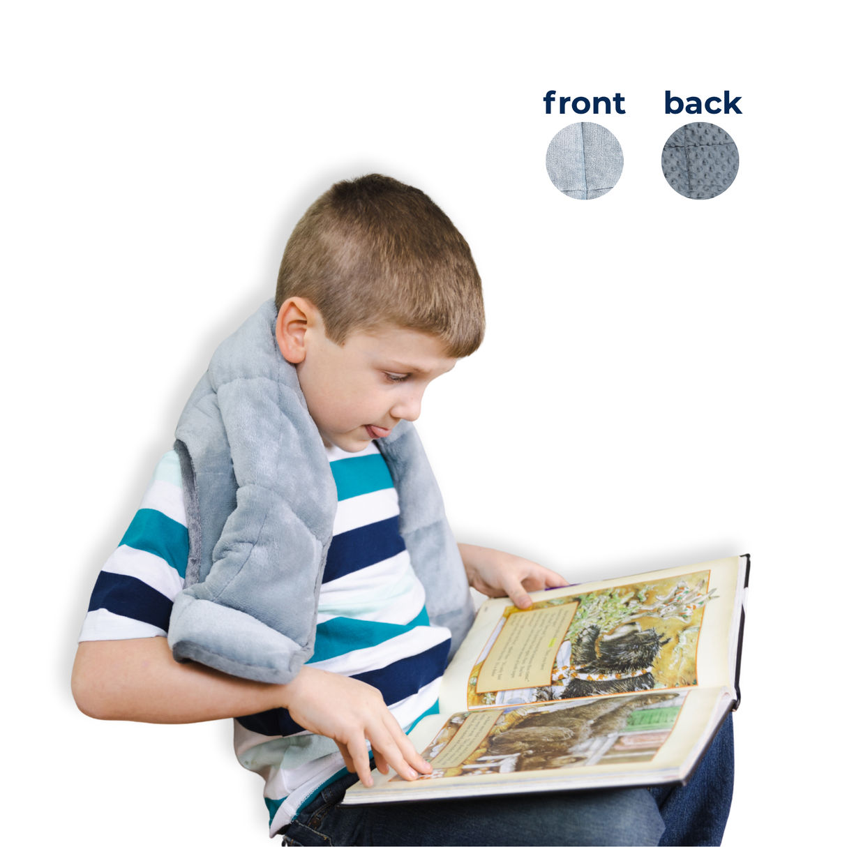 Sensory Weighted Dual Texture Shoulder Wrap for Kids, 40x12" by Bouncyband®