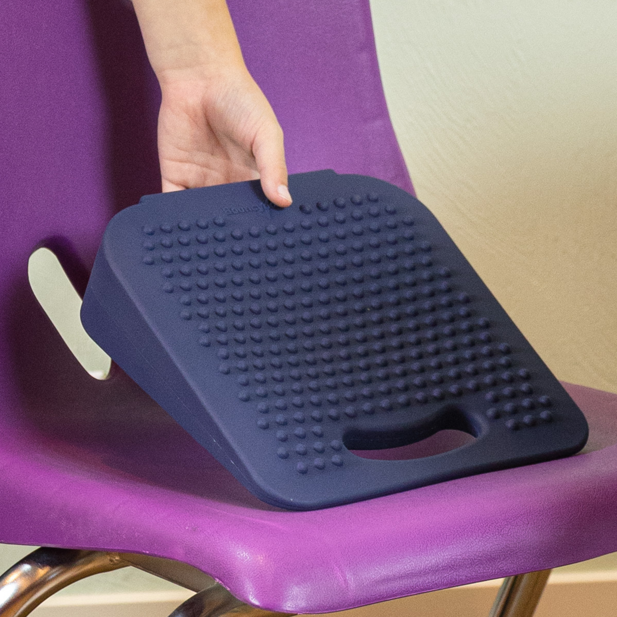 Wiggle Seat Antimicrobial Wedge Sensory Cushion for Pre-K/Elementary/Middle School Kids by Bouncyband®