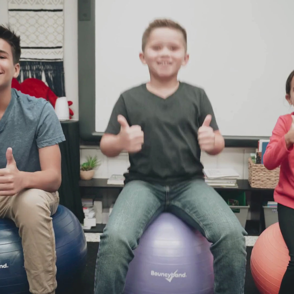 Balance Ball Chair 65cm Non-Rolling for High School Kids by Bouncyband®