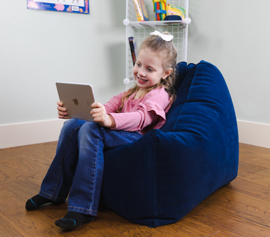 Comfy Cozy Peapod Inflatable Chair for Kids by Bouncyband