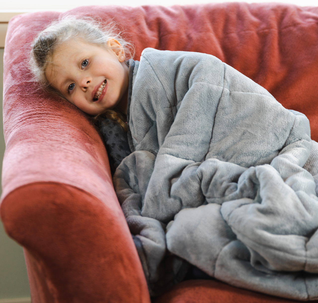 Soft Fleece Weighted 10lb Medium Sensory Blanket for Kids, 65x45” by  Bouncyband®