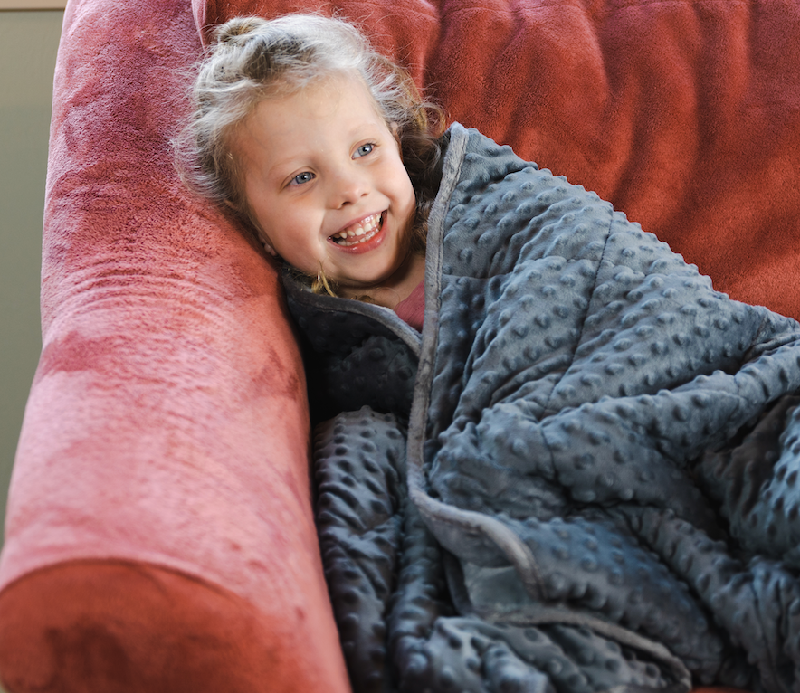 Soft Fleece Weighted 10lb Medium Sensory Blanket for Kids, 65x45” by  Bouncyband®